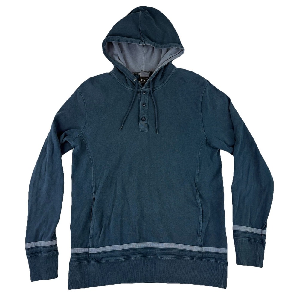 Nike Henley Hoodie Mens Sweatshirt Size Medium Blue Navy 54726-400‎